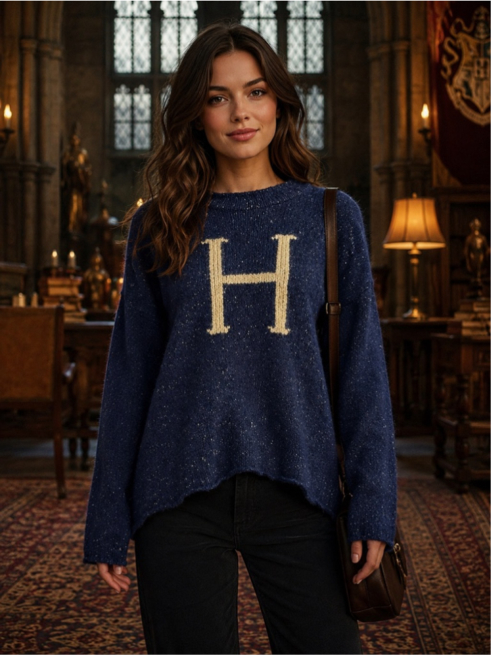 Harry Potter Sweater Womens M Scotland Wool Silk Wizard Hogwarts Blue Knit